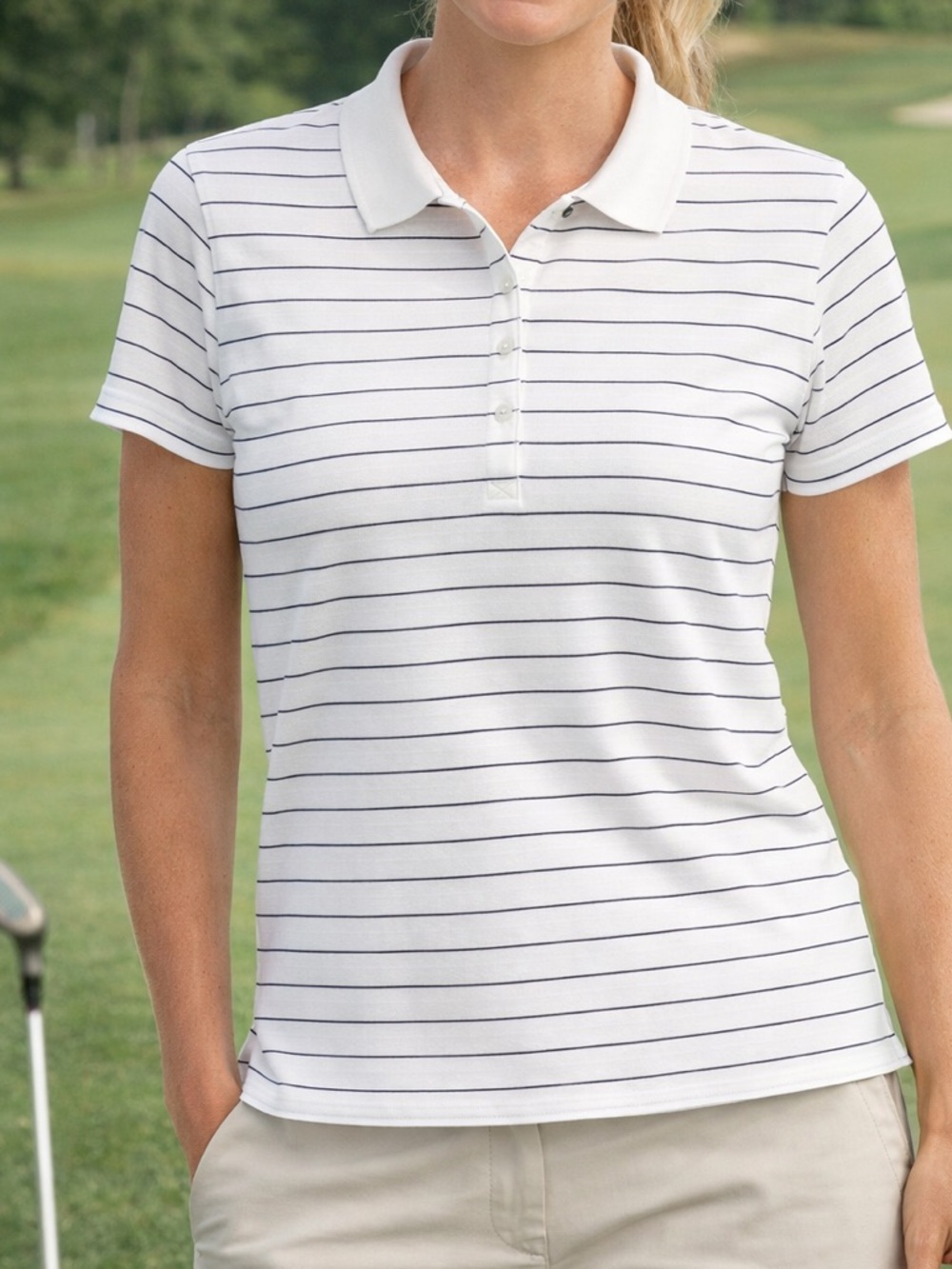 Lauren Active Ralph Lauren Golf Polo Shirt XL Striped Black White Preppy NWT